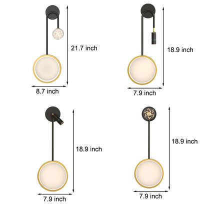 Ring Spotlight LED Wall Sconce 3-Step CCT Black Gold Modern Bedroom Hallway Indoor
