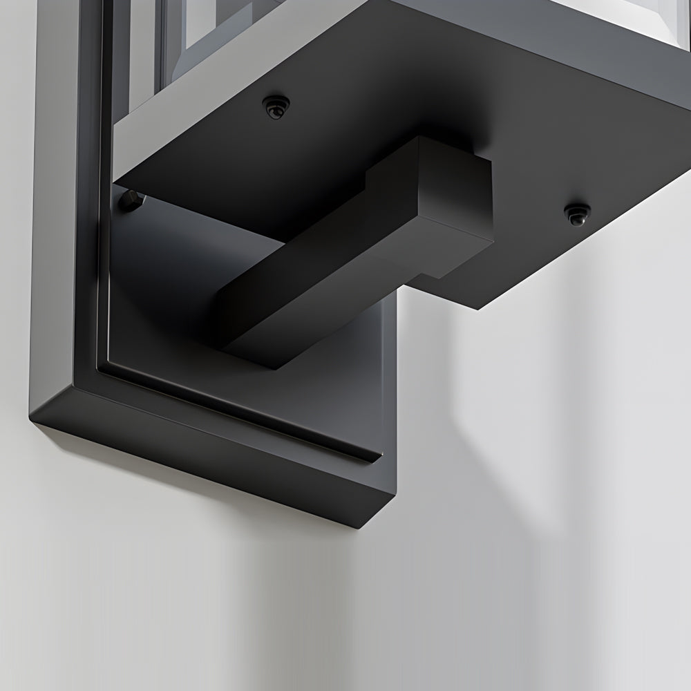Square American Minimalist Outdoor Wall Sconce IP65 Solar/Hardwired E27