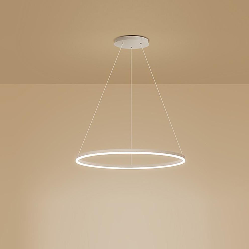 Modern LED Ring Chandelier Aluminium Acrylic Dimmable 3000K–6000K Remote Black Coffee Gold White 3 Sizes
