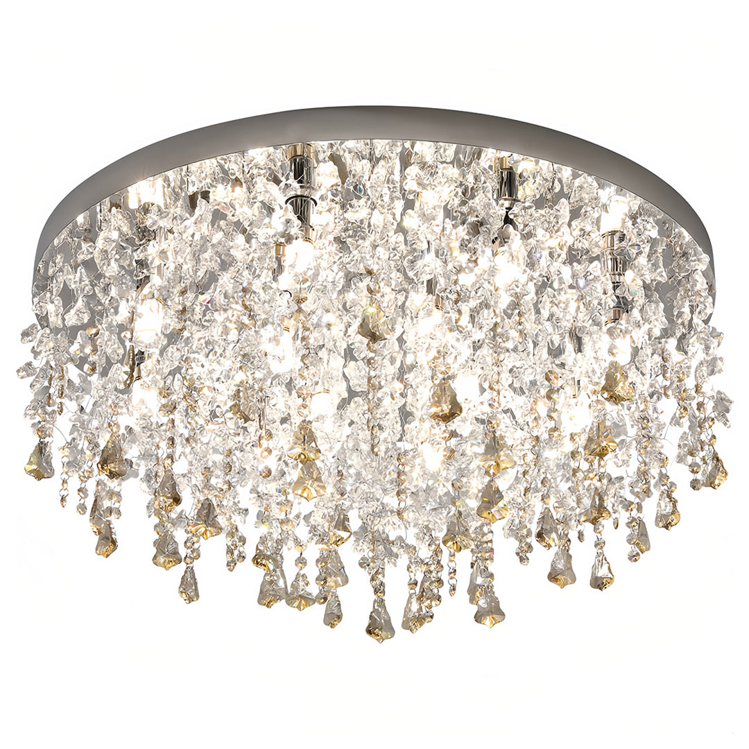 French Champagne Gold Crystal Chandelier Waterfall Bead Drape Three Sizes