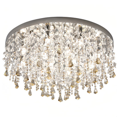 French Champagne Gold Crystal Chandelier Waterfall Bead Drape Three Sizes