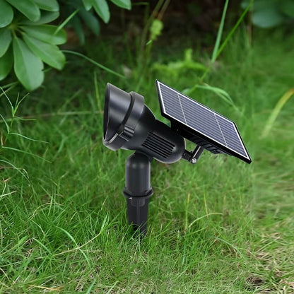 Solar Spotlight Outdoor Adjustable Aluminum LED 10W IP54 White Warm White RGB Dusk to Dawn Ground Spike or Base Mount Garden Tree Landscape