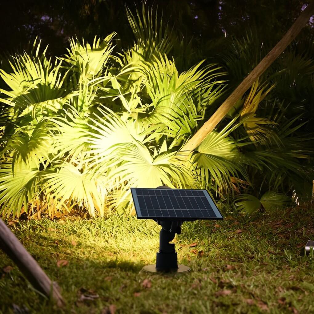 Solar Spotlight Outdoor Adjustable Aluminum LED 10W IP54 White Warm White RGB Dusk to Dawn Ground Spike or Base Mount Garden Tree Landscape