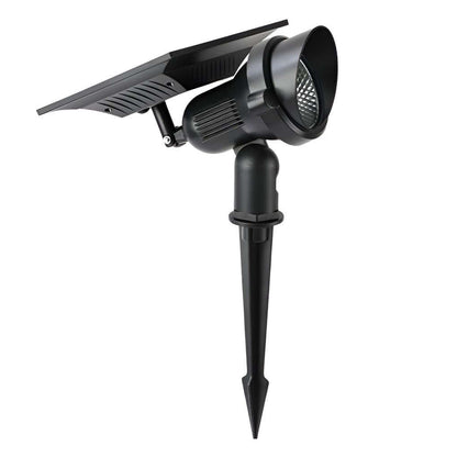 Solar Spotlight Outdoor Adjustable Aluminum LED 10W IP54 White Warm White RGB Dusk to Dawn Ground Spike or Base Mount Garden Tree Landscape
