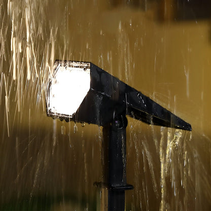 Solar Spotlight Outdoor Adjustable Garden Spike Light LED IP65 Warm White RGB 3W 210LM Auto Dusk to Dawn Black 2 Pack
