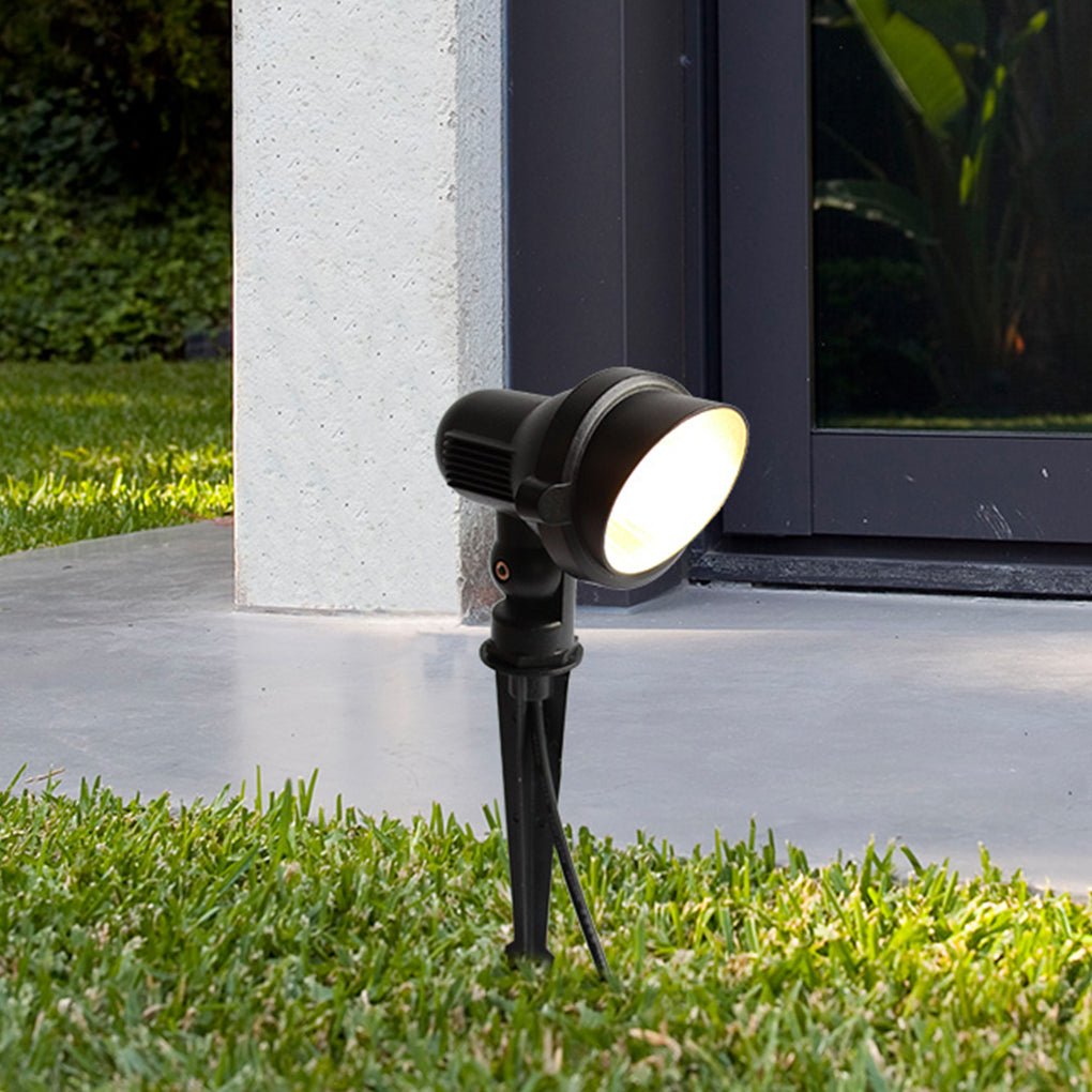 Hardwired LED Outdoor Landscape Ground Insert Spike Spotlight 3W Die-Cast Aluminum IP54 80-270V Black