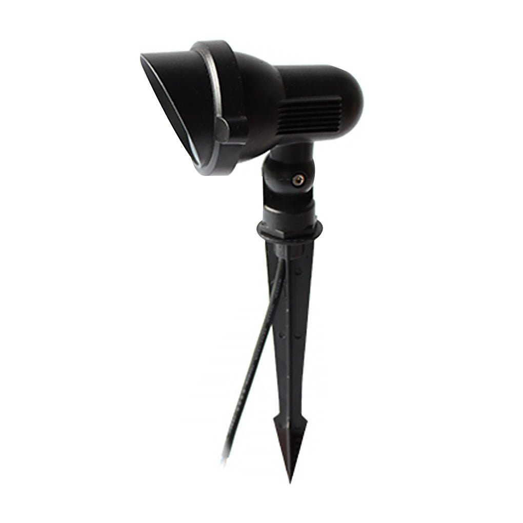 Hardwired LED Outdoor Landscape Ground Insert Spike Spotlight 3W Die-Cast Aluminum IP54 80-270V Black