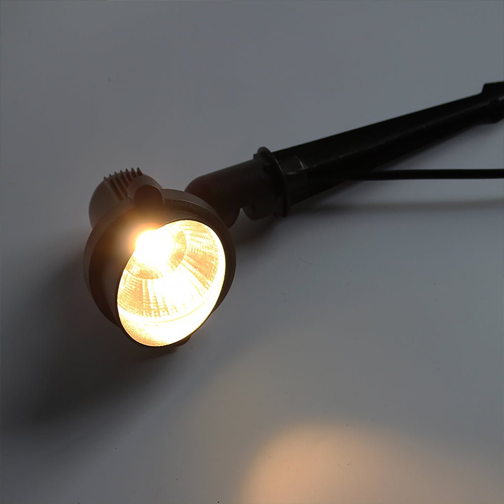 Hardwired LED Outdoor Landscape Ground Insert Spike Spotlight 3W Die-Cast Aluminum IP54 80-270V Black