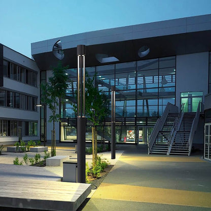 COB LED Bollard Path Light | Tall Black Outdoor Landscape Post Light