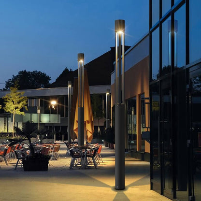 COB LED Bollard Path Light | Tall Black Outdoor Landscape Post Light