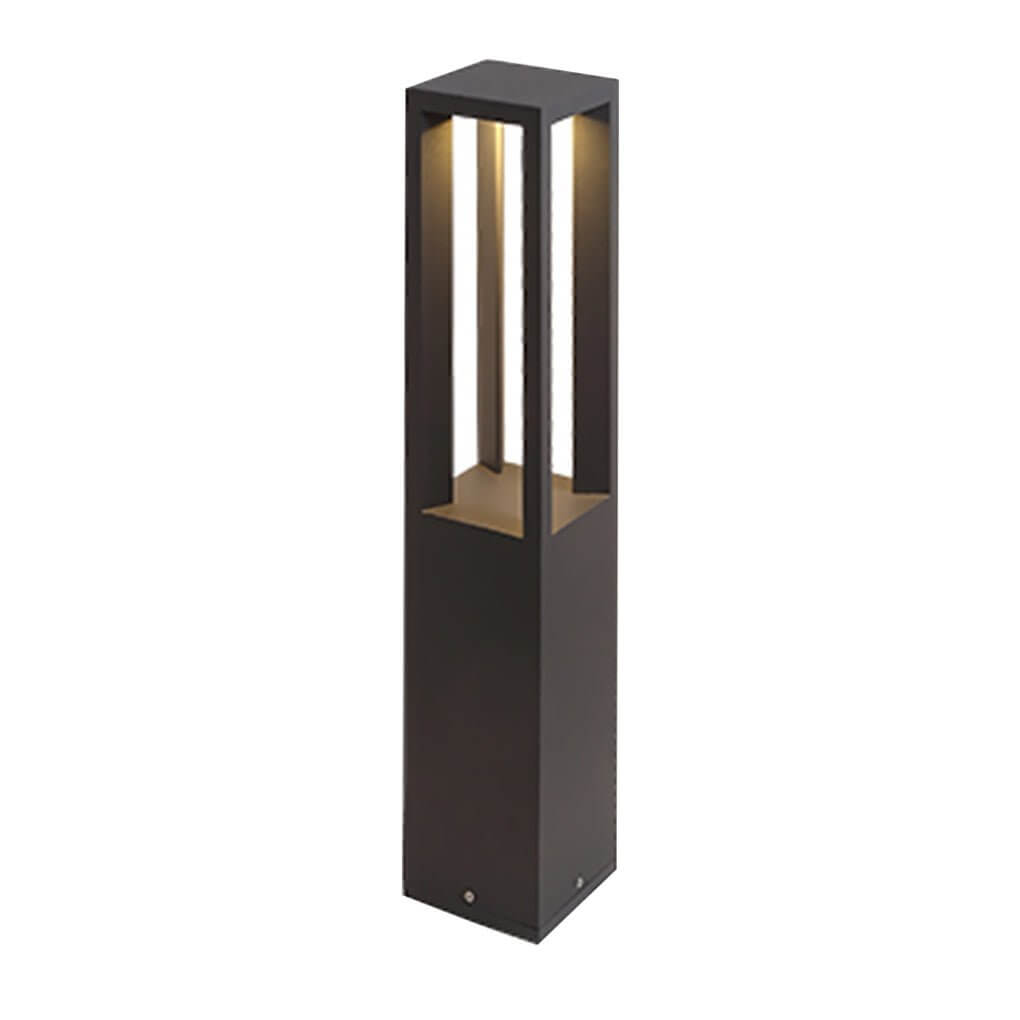 COB LED Bollard Path Light | Tall Black Outdoor Landscape Post Light