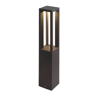 COB LED Bollard Path Light | Tall Black Outdoor Landscape Post Light