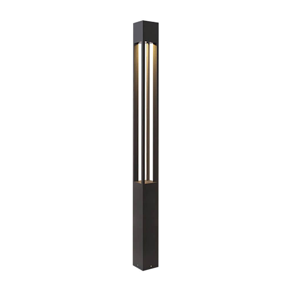 COB LED Bollard Path Light | Tall Black Outdoor Landscape Post Light