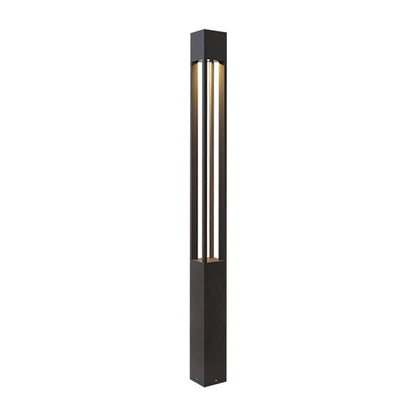 COB LED Bollard Path Light | Tall Black Outdoor Landscape Post Light