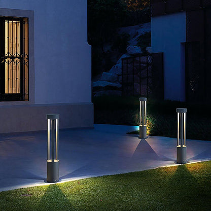 COB LED Bollard Path Light | Tall Black Outdoor Landscape Post Light