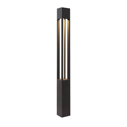 COB LED Bollard Path Light | Tall Black Outdoor Landscape Post Light