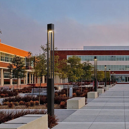 COB LED Bollard Path Light | Tall Black Outdoor Landscape Post Light