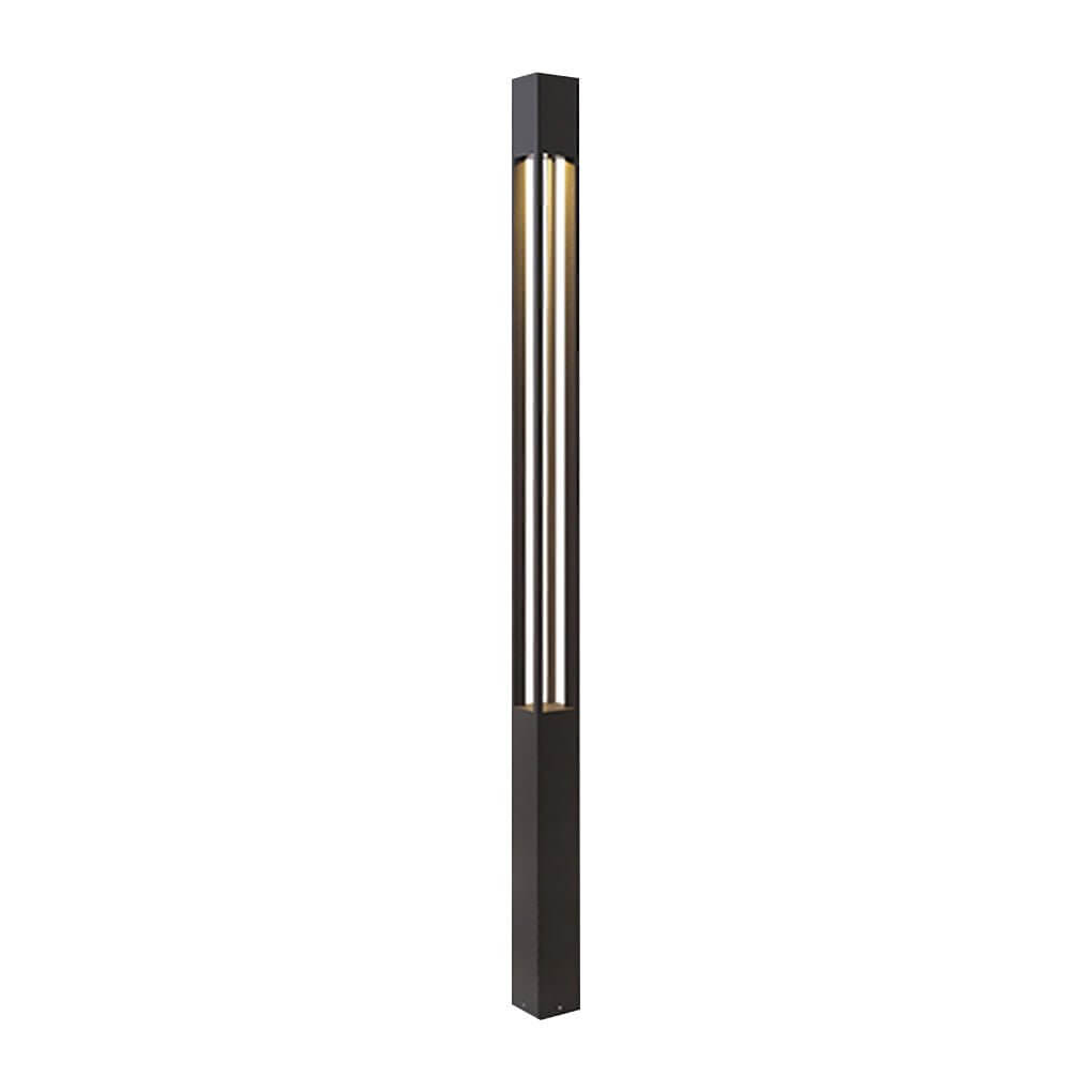 COB LED Bollard Path Light | Tall Black Outdoor Landscape Post Light