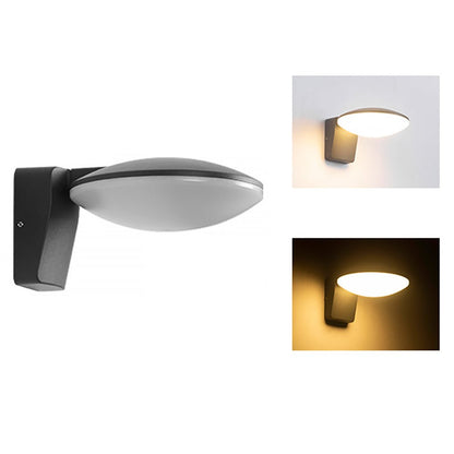 Modern Minimalist Circular Outdoor Wall Sconce Solar or Hardwired LED 3000K