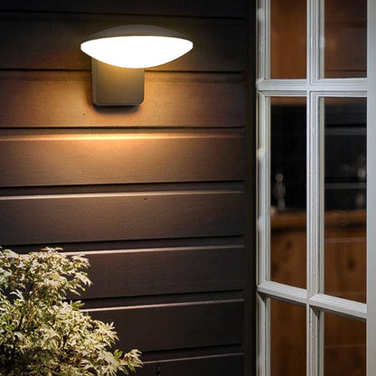 Modern Minimalist Circular Outdoor Wall Sconce Solar or Hardwired LED 3000K