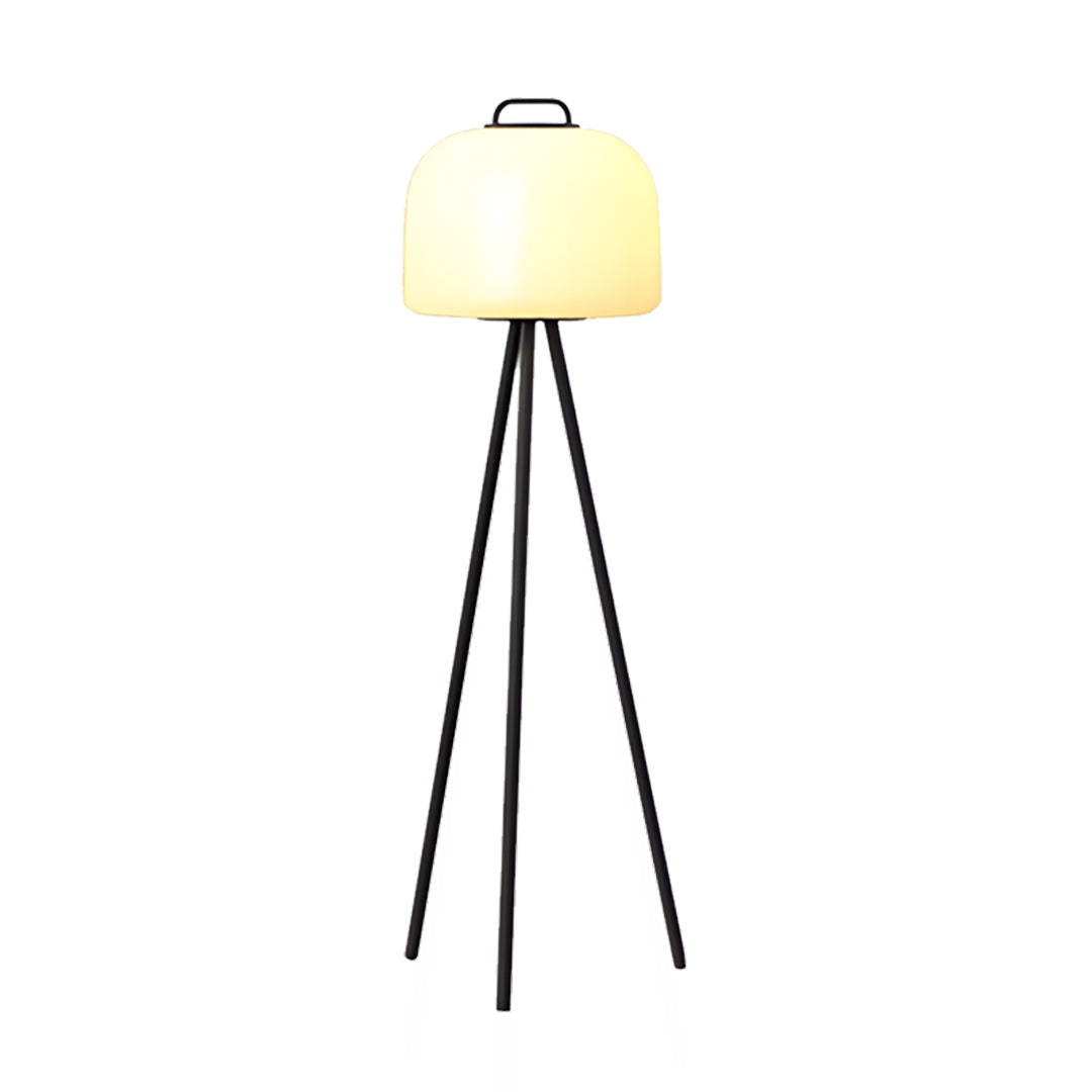 Tripod Stainless Steel PE Globe LED Outdoor Floor Lamp IP65 USB Rechargeable 3000K
