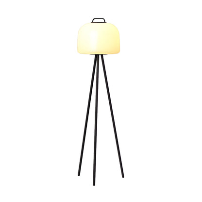 Tripod Stainless Steel PE Globe LED Outdoor Floor Lamp IP65 USB Rechargeable 3000K