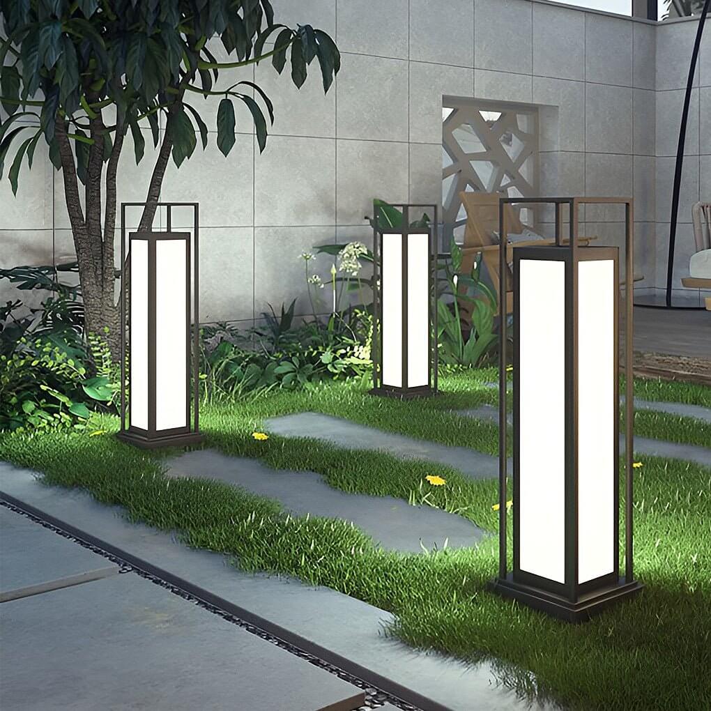 Outdoor Lawn Bollard Light | Stainless Steel LED Landscape Pillar Post Light