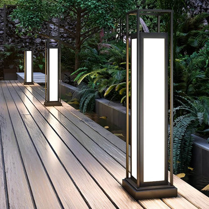 Outdoor Lawn Bollard Light | Stainless Steel LED Landscape Pillar Post Light