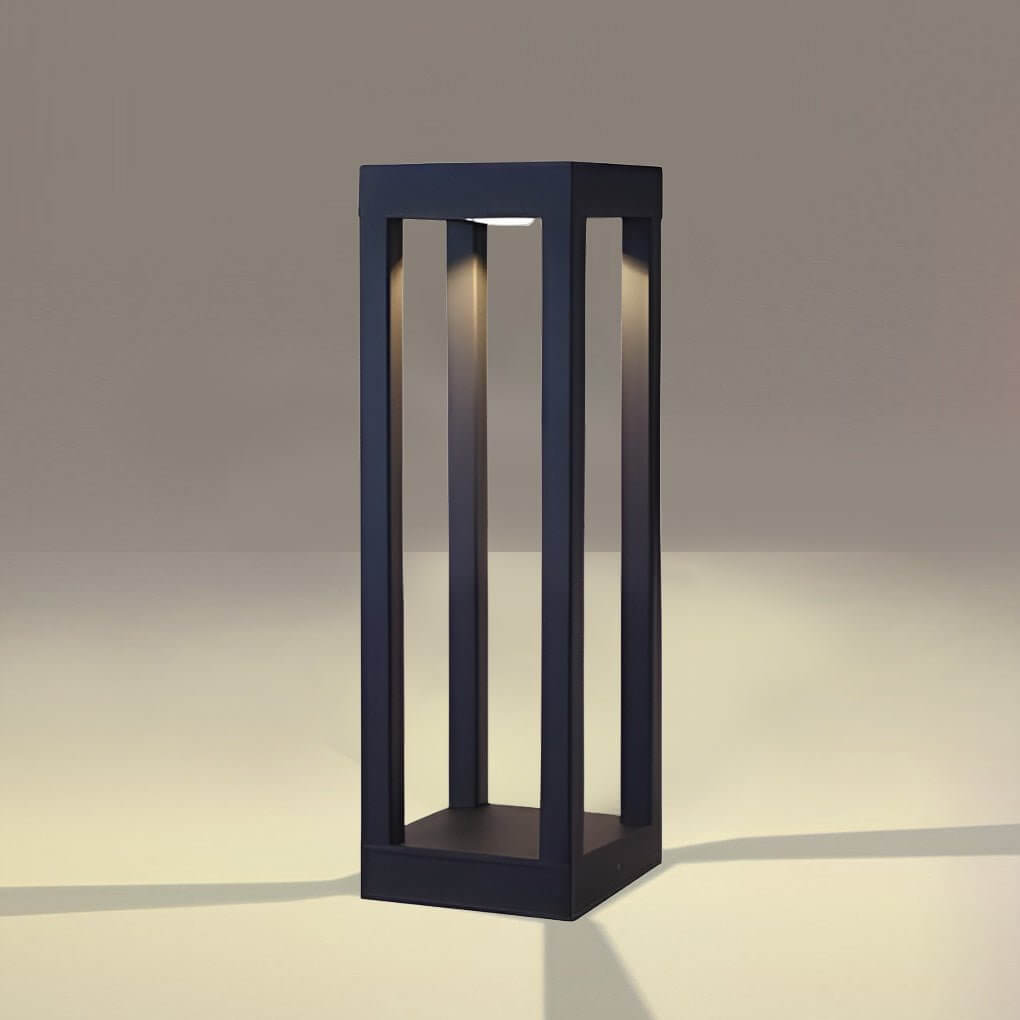 LED Bollard Garden Light Hardwired Aluminum 4 Beam 3000K Warm White IP54 Garden Landscape Path Driveway Black 4 Heights
