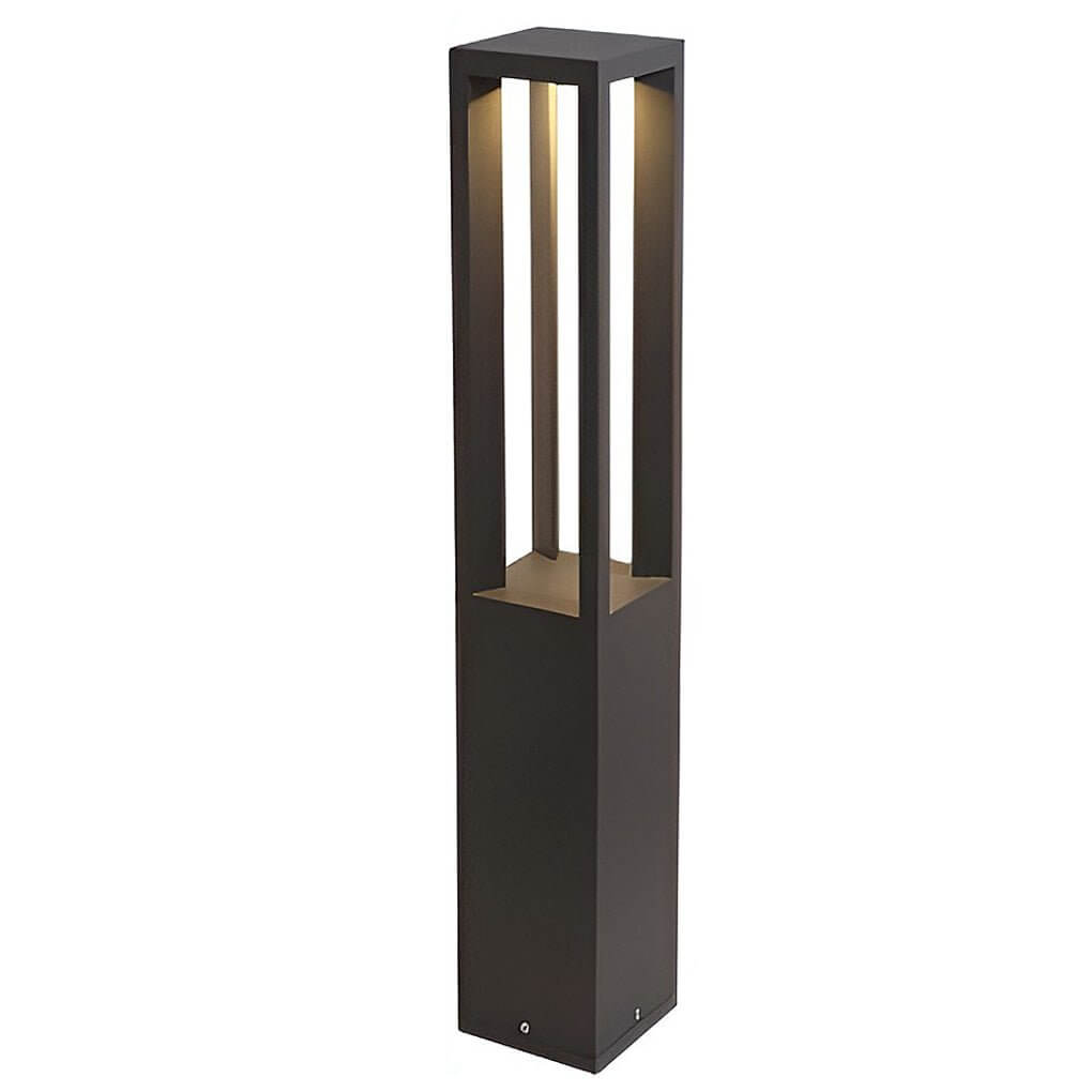 LED Bollard Garden Light Hardwired Aluminum 4 Beam 3000K Warm White IP54 Garden Landscape Path Driveway Black 4 Heights