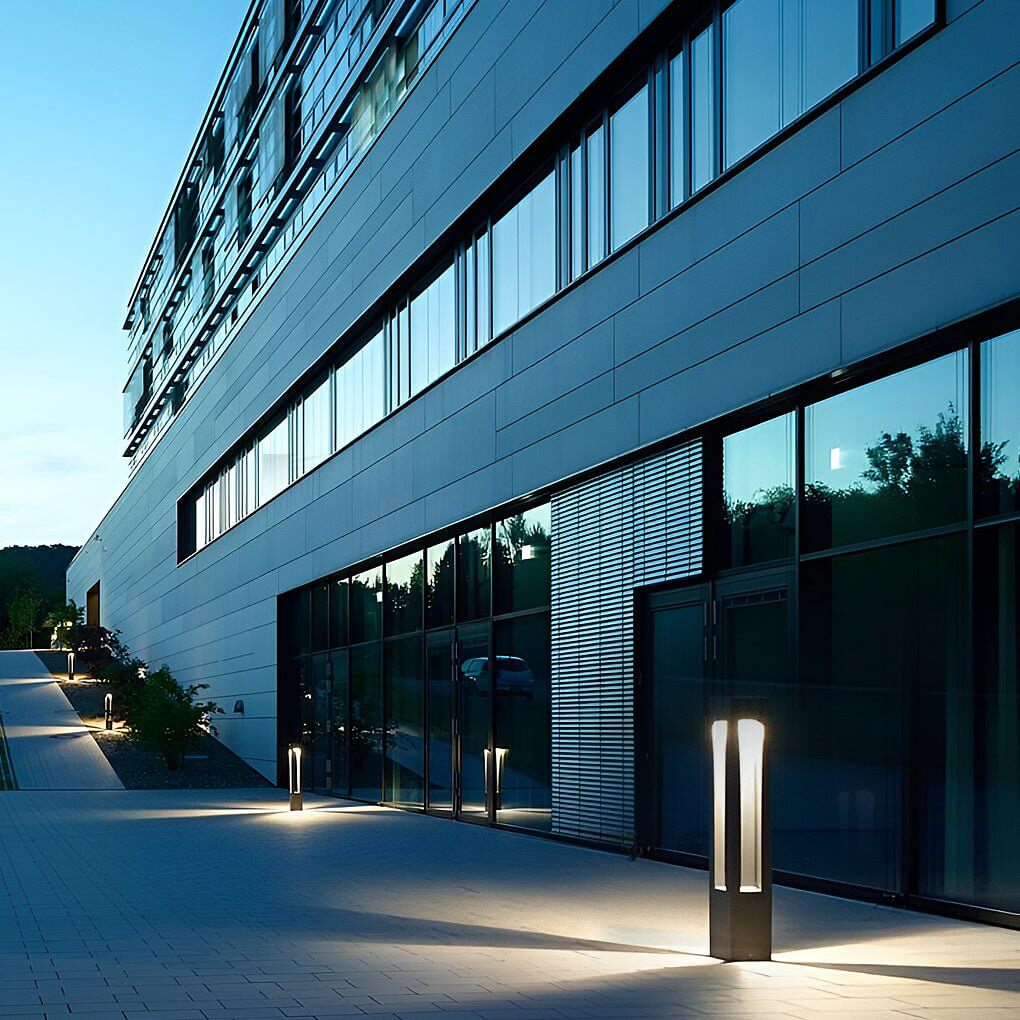 LED Bollard Garden Light Hardwired Aluminum 4 Beam 3000K Warm White IP54 Garden Landscape Path Driveway Black 4 Heights