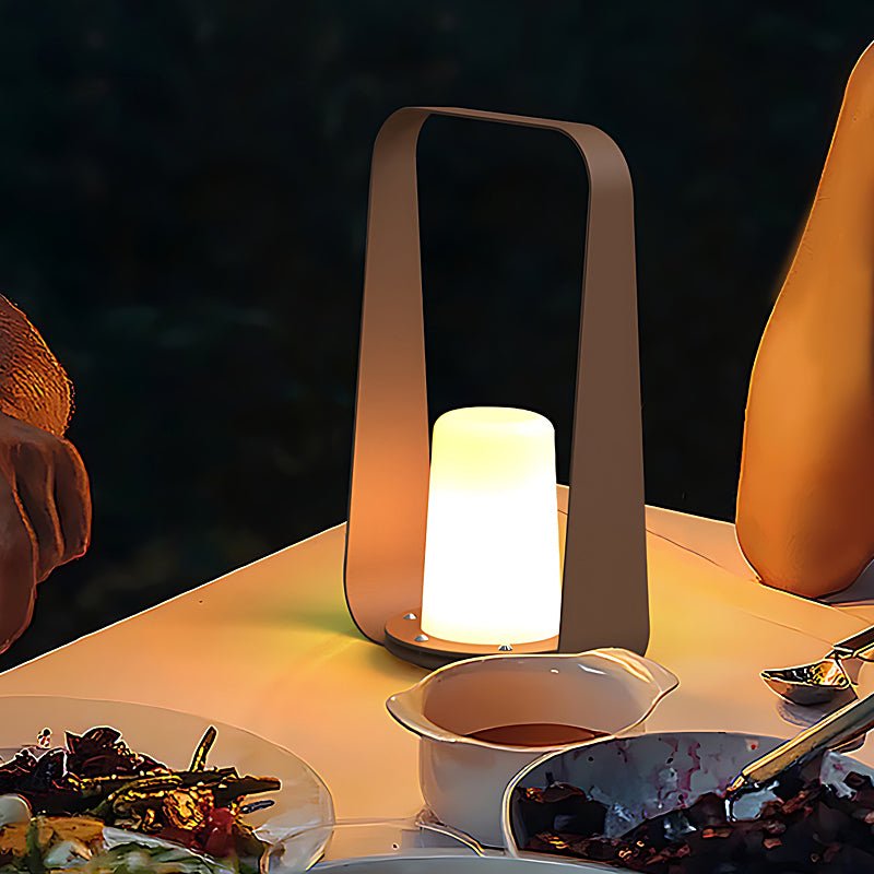 Stainless Steel PE Portable Outdoor LED Lamp IP65 3000K 360 Degree USB Brown Black