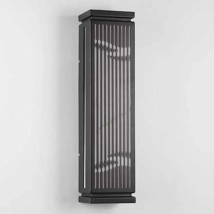 Outdoor Grille Wall Sconce Stainless Steel Marble LED 4 Sizes Black