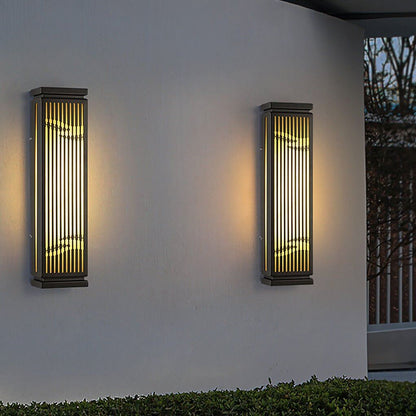 Outdoor Grille Wall Sconce Stainless Steel Marble LED 4 Sizes Black