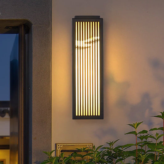 Outdoor Grille Wall Sconce Stainless Steel Marble LED 4 Sizes Black