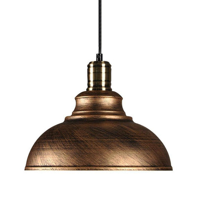 Industrial Metal Dome Pendant Red Bronze White Black Silver 3 Sizes E26