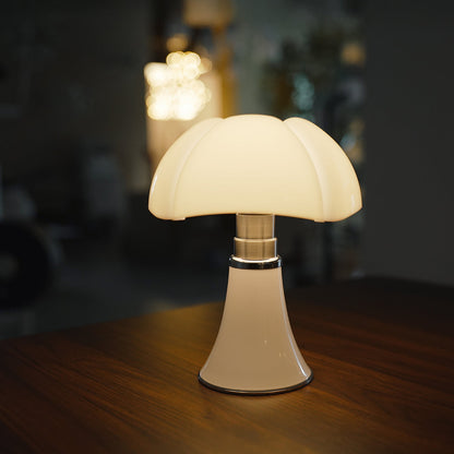 Bauhaus Mushroom Dome Table Lamp Iron Base Touch Control 8W LED Warm White Black White Chrome Gold 13.78 Inch