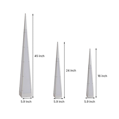 Pyramid Stainless Steel PC LED Outdoor Floor Lamp IP54 USB Rechargeable 3000K