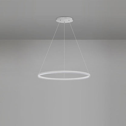 Modern LED Ring Chandelier Aluminium Acrylic Dimmable 3000K–6000K Remote Black Coffee Gold White 3 Sizes