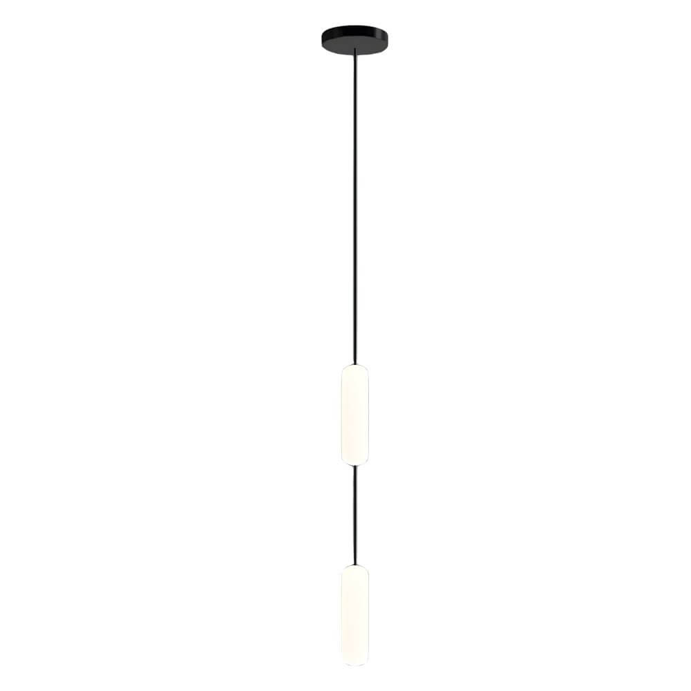 Staircase Chandelier Iron Black Frosted White PE Cylinder Tube Integrated LED Modern 3-Step Colour Temperature Round or Long Canopy Eight Configurations 2-Light to 18-Light