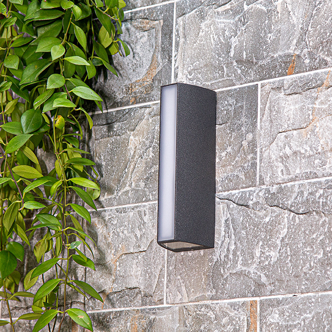 Modern LED Outdoor Wall Sconce 3-Way Up Down Forward OSRAM IP65 Black 2 Sizes