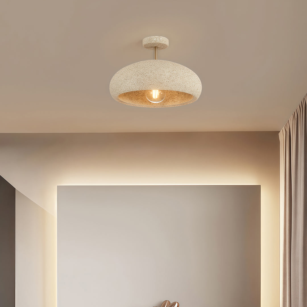 Semi-Flush Mount Iron Speckled Bowl Shade Japanese Wabi-Sabi LED E27 Warm White Neutral White Nine Configurations