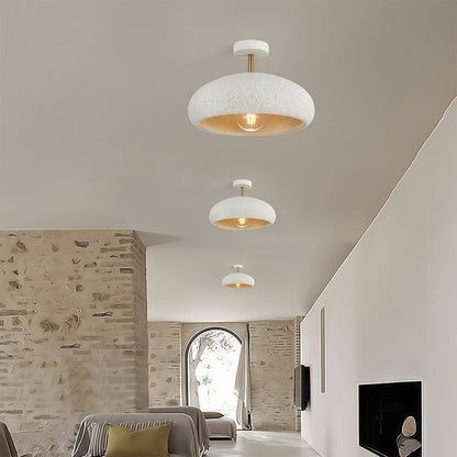 Semi-Flush Mount Iron Speckled Bowl Shade Japanese Wabi-Sabi LED E27 Warm White Neutral White Nine Configurations