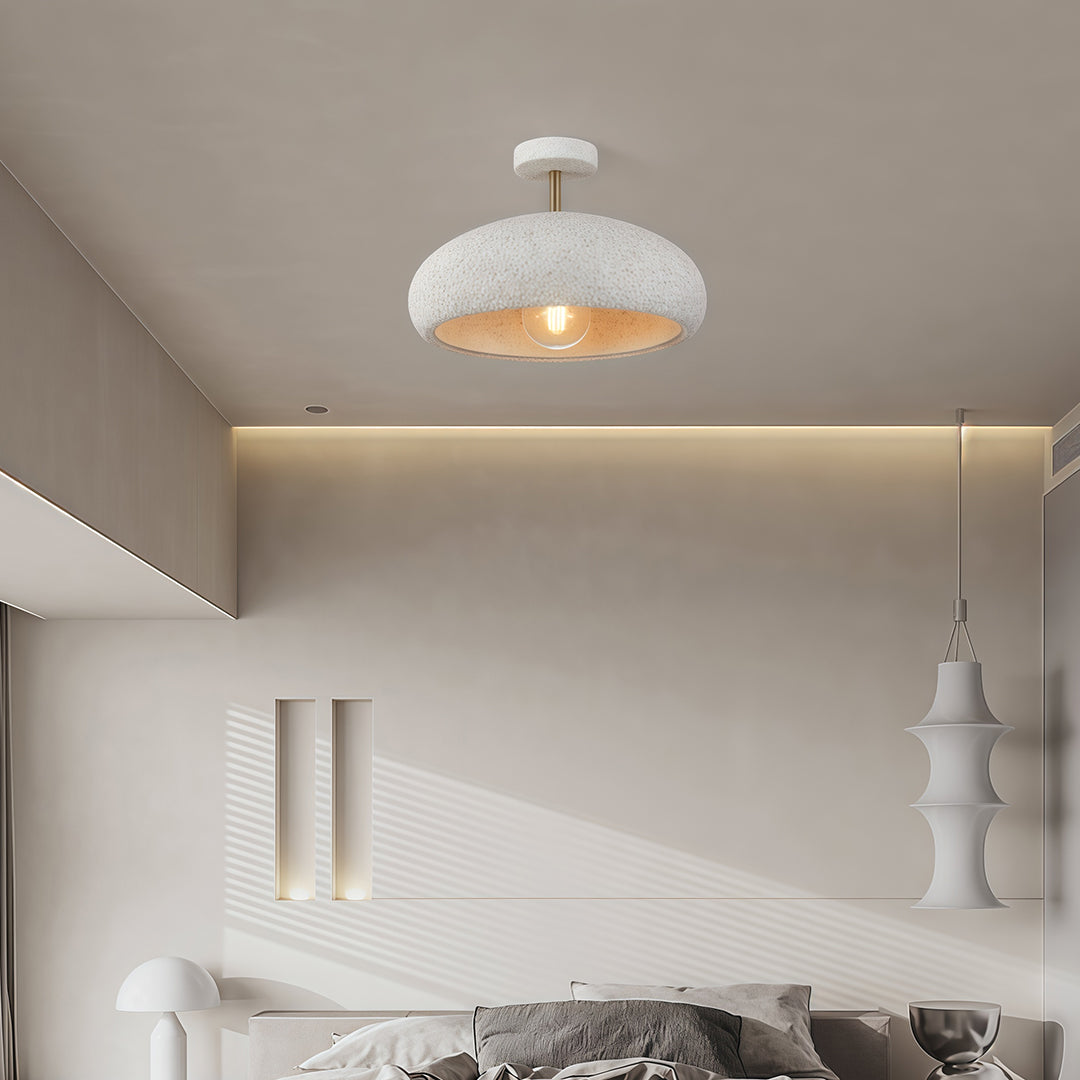 Semi-Flush Mount Iron Speckled Bowl Shade Japanese Wabi-Sabi LED E27 Warm White Neutral White Nine Configurations