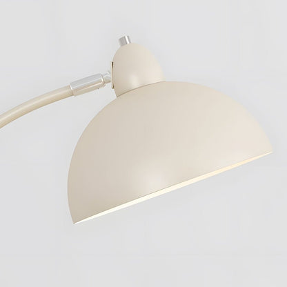 Modern Arc Floor Lamp LED Dome Shade White Marble Base Dimmable Remote Foot Switch Task Reading Living Room Bedroom 60 Inch