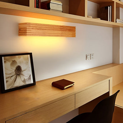 Solid Wood LED Wall Sconce Up Down Light 3000K 6000K Nordic Minimalist Indoor