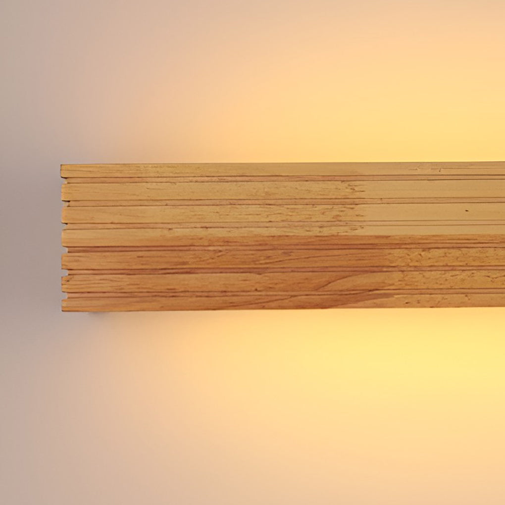 Solid Wood LED Wall Sconce Up Down Light 3000K 6000K Nordic Minimalist Indoor