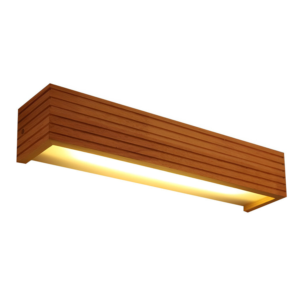 Solid Wood LED Wall Sconce Up Down Light 3000K 6000K Nordic Minimalist Indoor