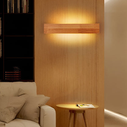 Solid Wood LED Wall Sconce Up Down Light 3000K 6000K Nordic Minimalist Indoor