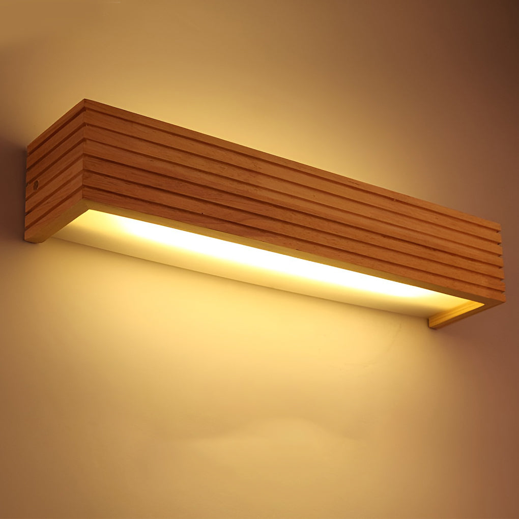 Solid Wood LED Wall Sconce Up Down Light 3000K 6000K Nordic Minimalist Indoor
